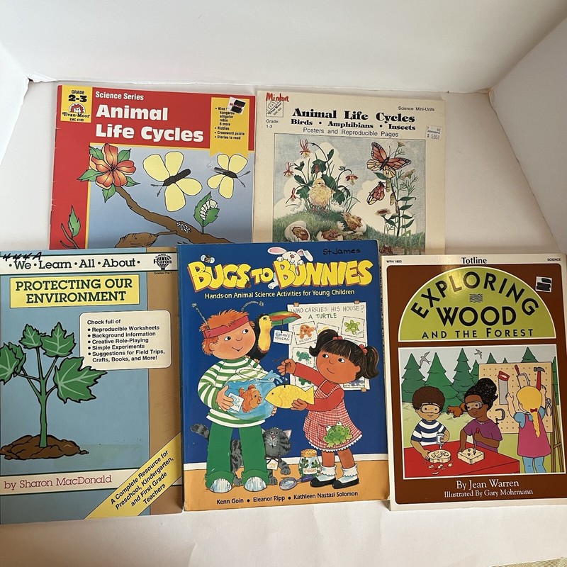 Lot 5 Science Experiment Lesson Books Teacher Resource PK-5 Life Cycles Activity