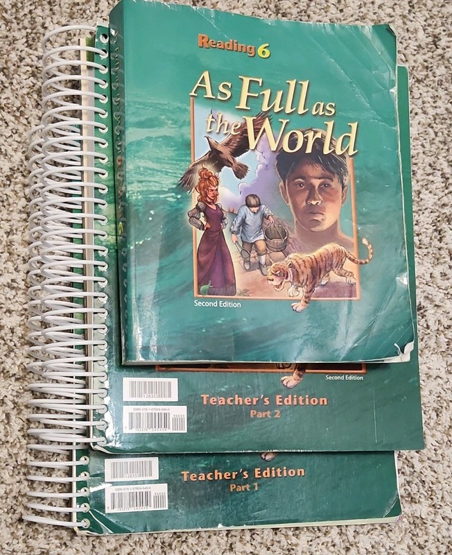BJU Press Reading 6 As Full as the World Second Edition set. 3 book lot see pics