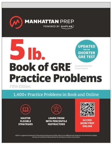 5 lb. Book of GRE Practice Problems: 1,400+ Practice Problems in Book and Online