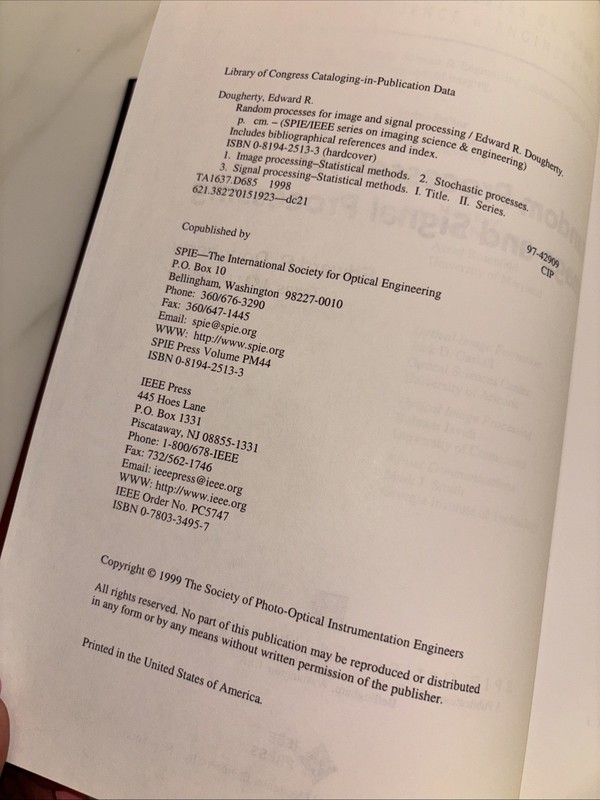 Random Processes for Image & Signal Processing Edward R. Dougherty-HC-1999-VG+ gallery