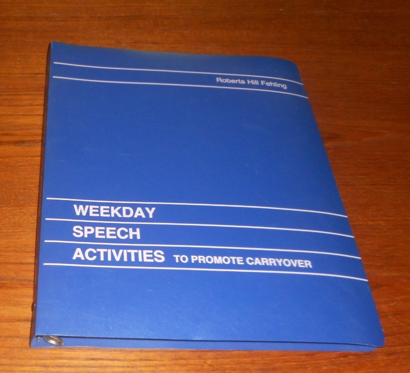 Weekday Speech Activities to Promote Carryover(41 Masters + Directions & Sample)
