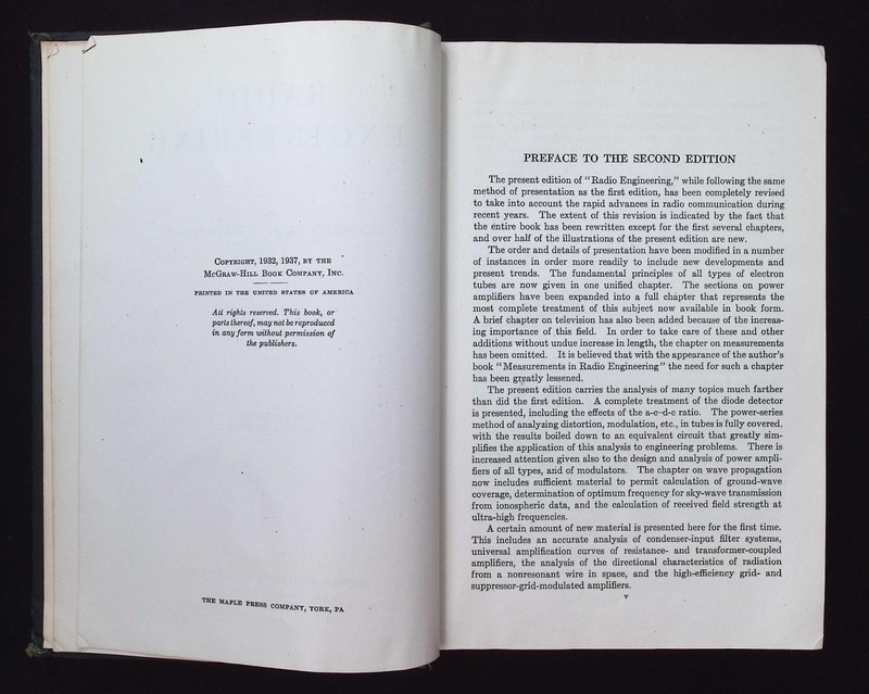 Radio Engineering by Frederick Emmons Terman, 1937 2nd Edition, McGraw-Hill HB gallery