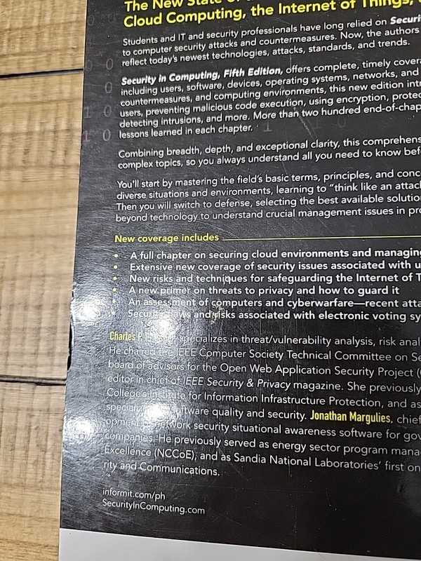 Security in Computing 5th Edition by Charles P. Pfleeger gallery