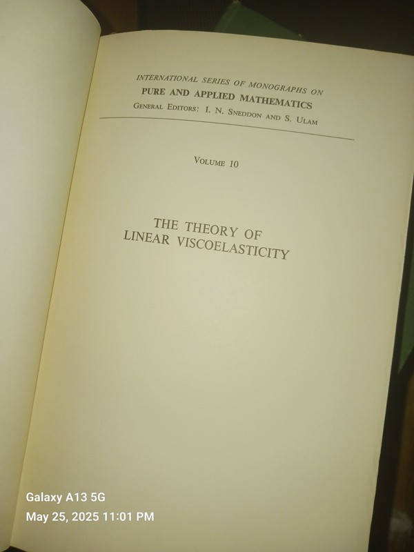 Theory Of Linear Viscoelasticity