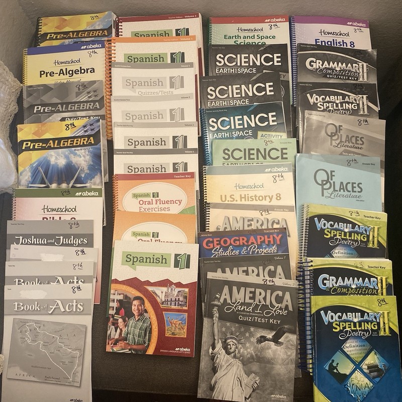 Abeka 8th Grade Curriculum Set 35 Books, Including Full Spanish Curriculum