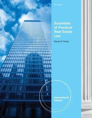 ESSENTIALS OF PRACTICAL REAL ESTATE LAW By Daniel F. Daniel F. Hinkel Hinkel VG+
