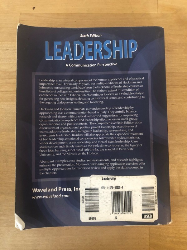 Leadership : A Communication Perspective by Craig E. Johnson and Michael Z.... gallery