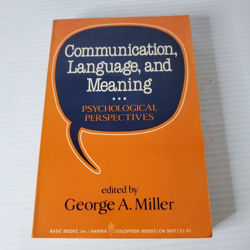 Communication Language And Meaning Psychology George A. Miller Vintage Paperback