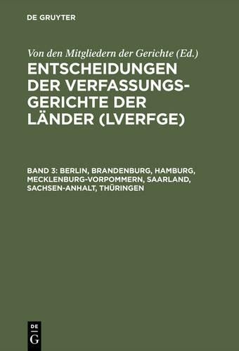 Entscheidungen der Verfassungsgerichte der Länder (LVerfGE), Band 3, (Hardback)
