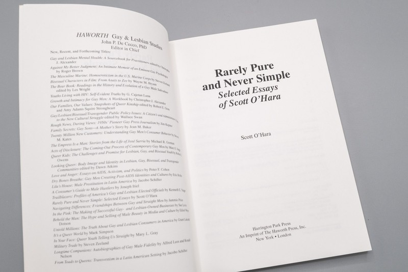 Rarely Pure and Never Simple : Selected Essays of Scott O'Hara by Scott O' Hara gallery