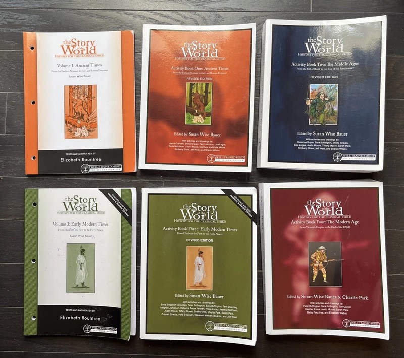 The Story Of The World: History For The Classical Child 4 Books +2 Workbooks Lot
