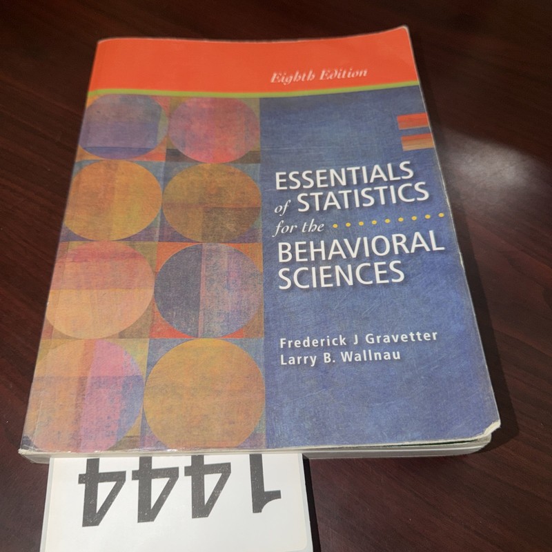 Essentials of Statistics for the Behavioral Sciences 8th Ed. Gravetter PB