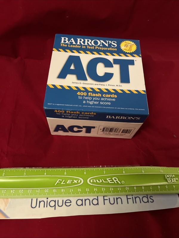 Barron’s ACT Flash Cards Over 400 Flash Cards – EUC Test Prep Math, Science Read