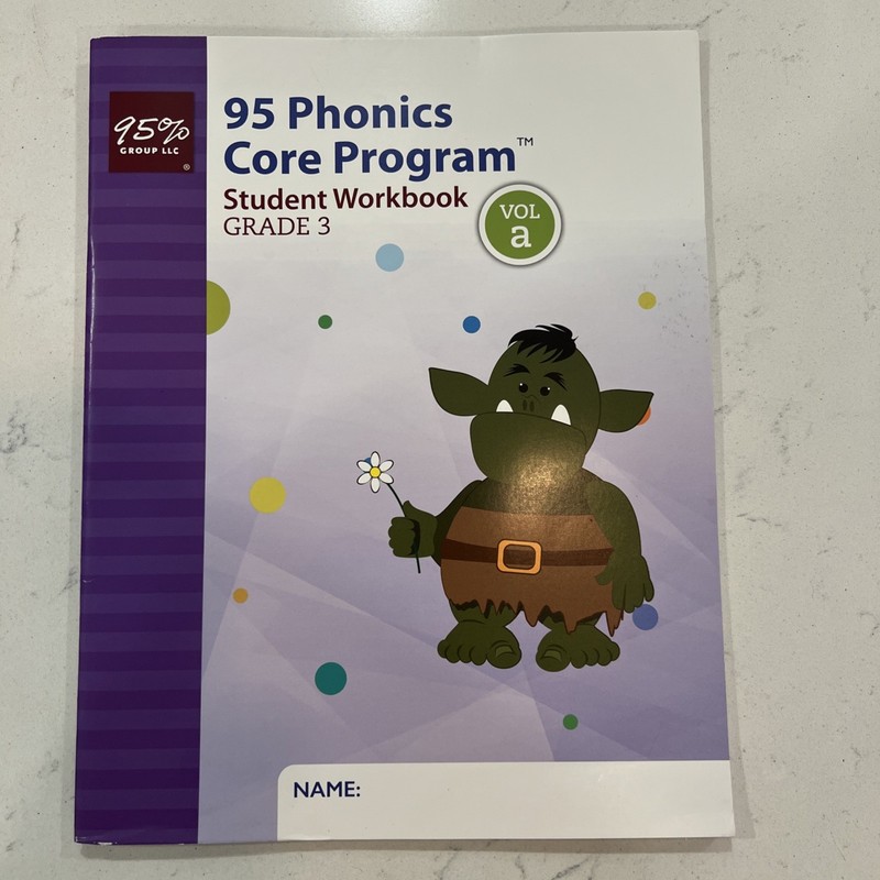 95% Phonics Core Program , Student Workbook , Grade 3 Volume A Unused 95 Percent