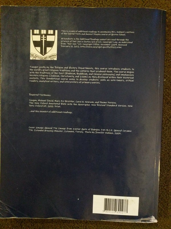 Sacred Texts & Ancient Peoples: Additional Readings 506 pages (Groton School) gallery
