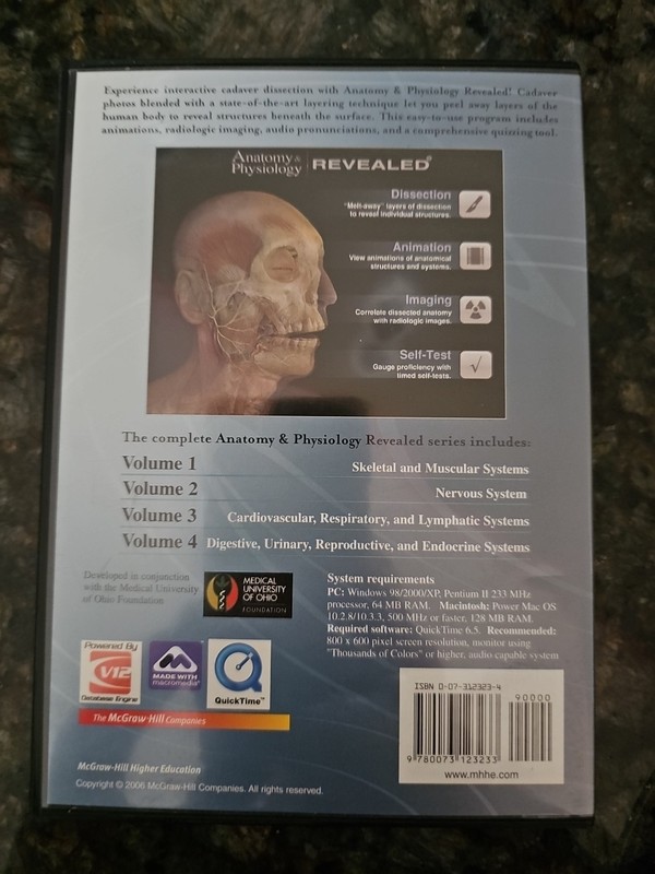 Anatomy & Physiology Revealed Vol 1 & 2 Medical DVD McGraw Hill + Bonus gallery