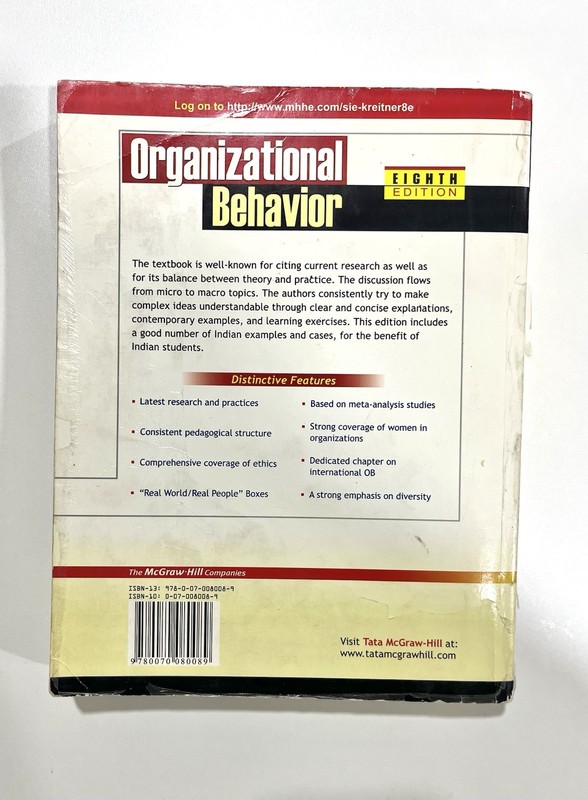 Organizational Behavior Eighth Edition Kreitner Kinicki Paperback McGraw-Hill gallery