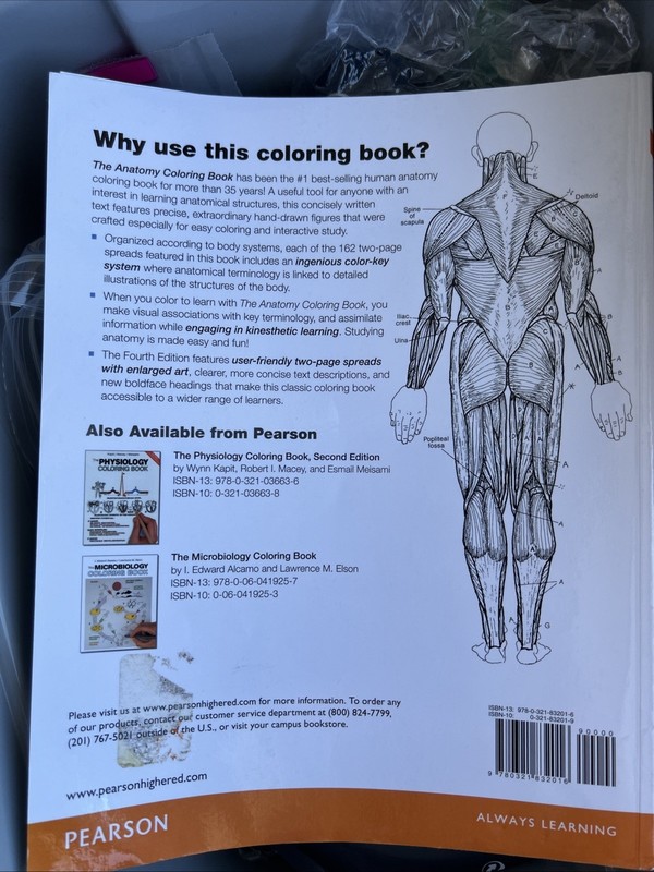 Anatomy Coloring Book by Wynn Kapit and Lawrence Elson (2013, Trade Paperback) gallery