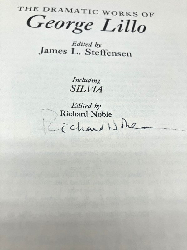 signed, The Dramatic Works of George Lillo: Including Silvia by George Lillo gallery