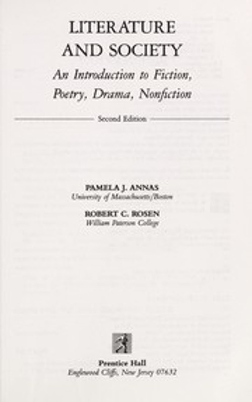 Literature and Society : An Introduction of Fiction, Poetry, Dram