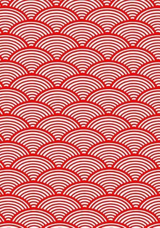 Japanese Kanji Practice Paper Notebook: 130 sheets, Asian Calligraphy, Red Geome