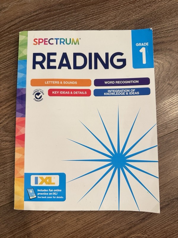 Spectrum Reading Grade 1 Workbook Beginner Level w/ IXL Online Practice
