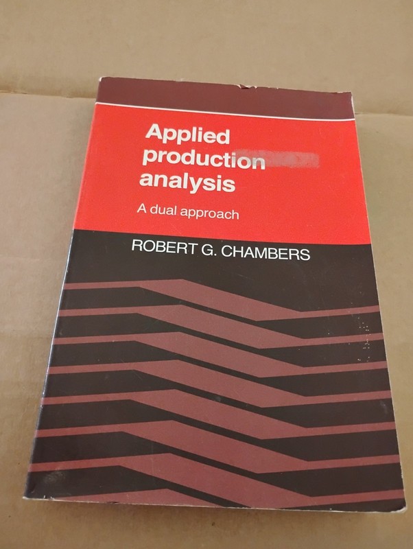 Applied Production Analysis by Chambers Cambridge Univ Press Economics PB