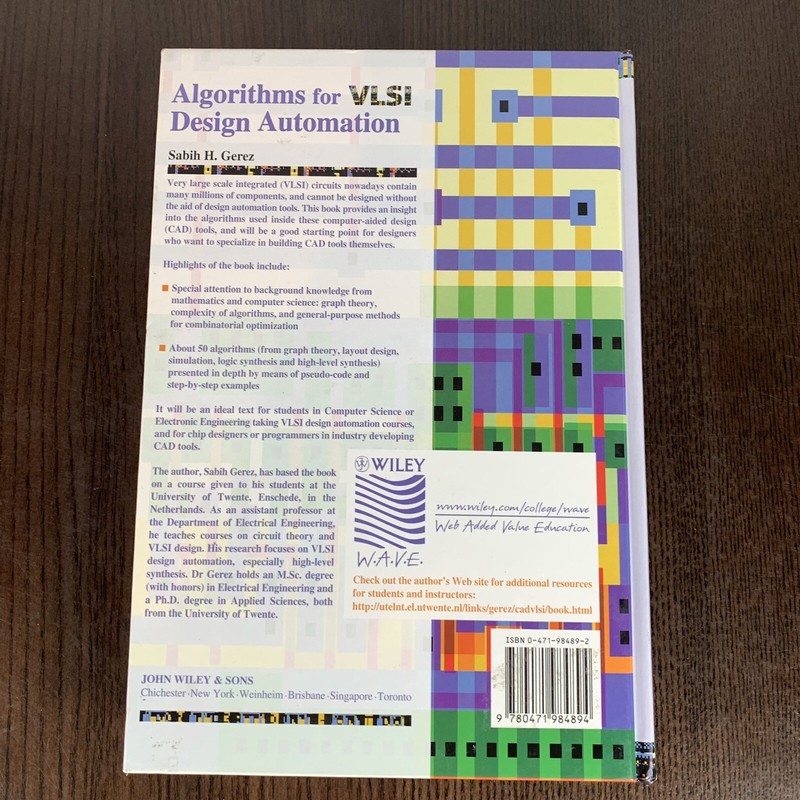 Algorithms for Vsli Design Automation Hardcover by Sabih H. Gerez Vintage 1999 gallery