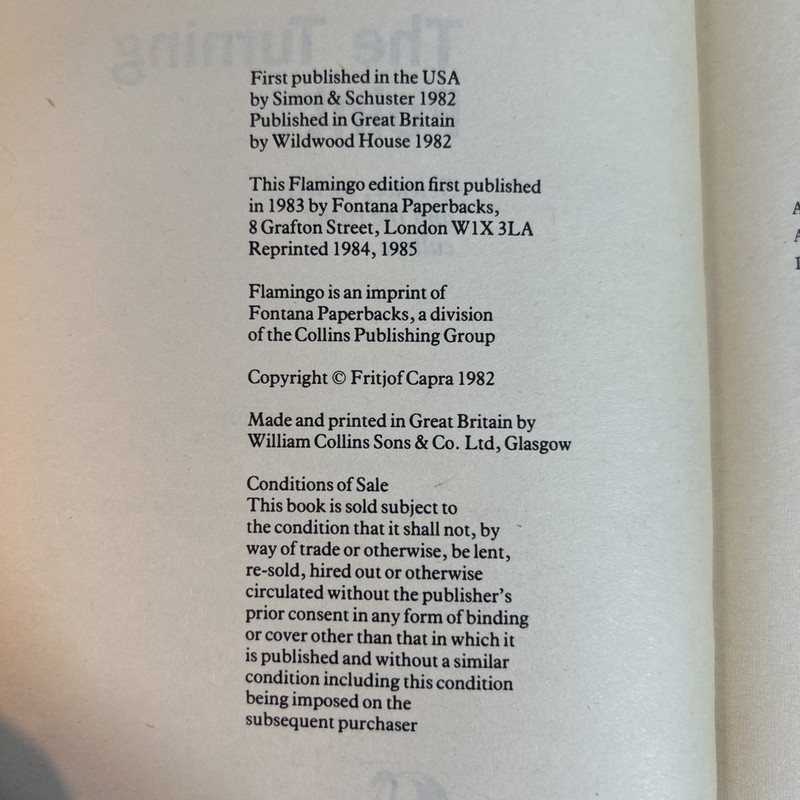 Turning Point Fritjof Capra Paperback Vintage 1985 Science Society Free Post gallery