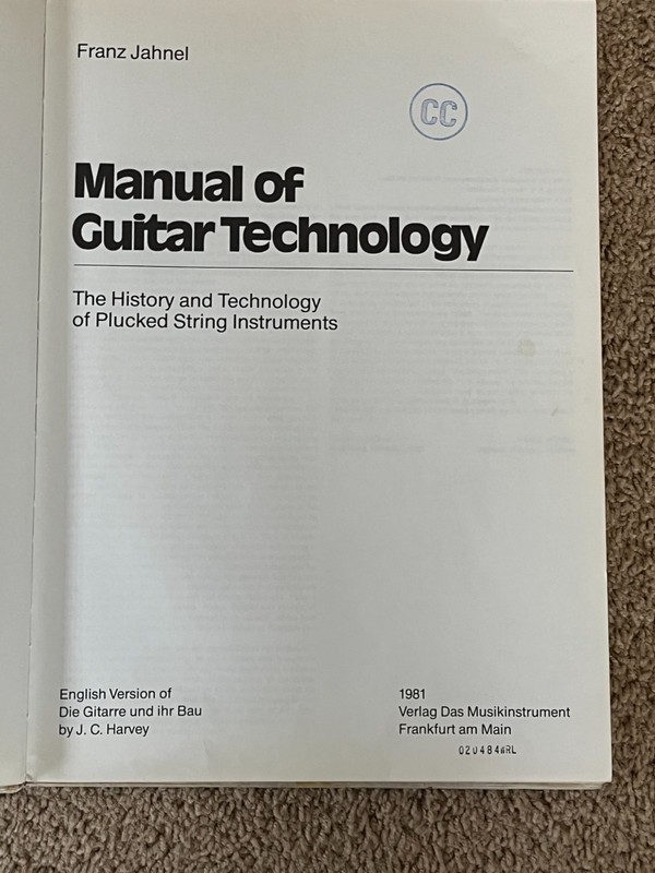Manual of Guitar Technology Hard Cover, First English Edition, Franz Jahnel 1981 gallery