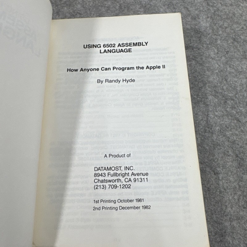 Assembly Language How To Program The Apple II Using 6502 By Randy Hyde gallery