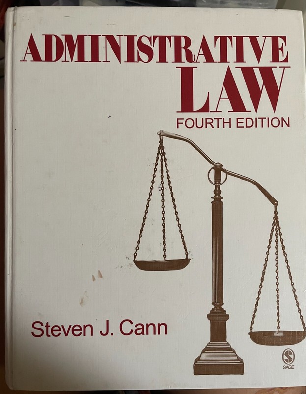 Administrative Law by Steven J. Cann (2005, Hardcover) FREE SHIPPING