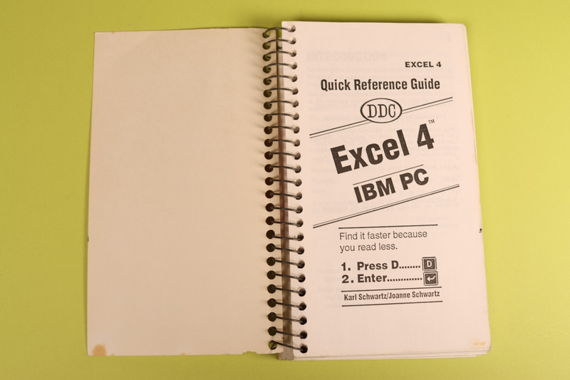 Excel 4 Vintage IBM PC Quick Reference Guide Book Manual DDC 1992 Schwartz gallery