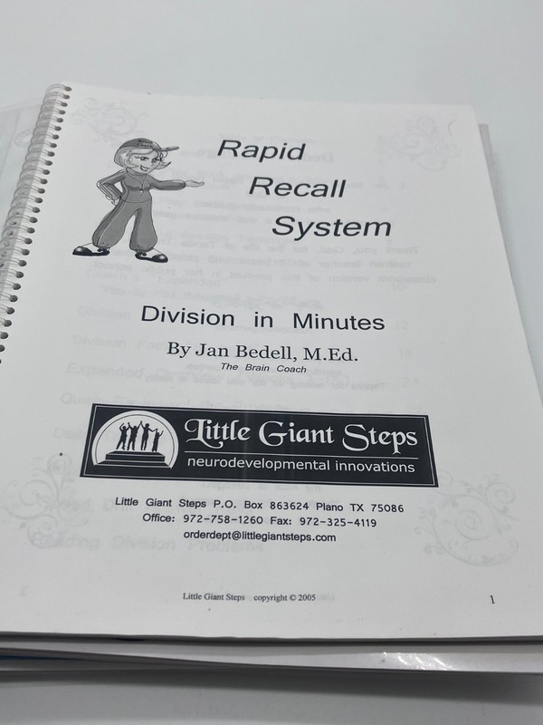 Subtraction Addition Division Multiplication in Minutes Set Rapid Recall System gallery