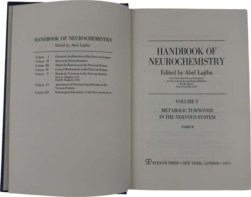 1971 Handbook of Neurochemistry Vol V Metabolic Turnover Part B HC gallery
