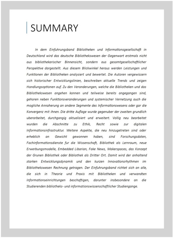 Bibliotheken Und Informationsgesellschaft in Deutschland. Eine Einfuhrung : M... gallery