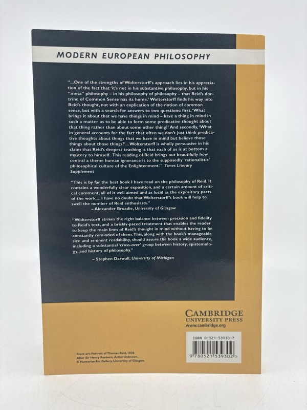THOMAS REID AND THE STORY OF EPISTEMOLOGY Nicholas Wolterstorff PB VGC gallery