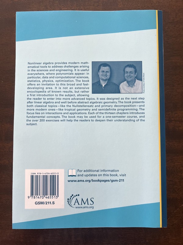 Invitation to Nonlinear Algebra, Michałek & Sturmfels, VERY GOOD, Paperback gallery