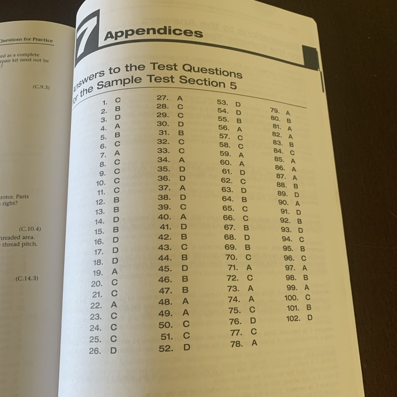 Test ASE Test Preparation P2 Parts 3rd Edition 2004 Questions Answered in ink. gallery