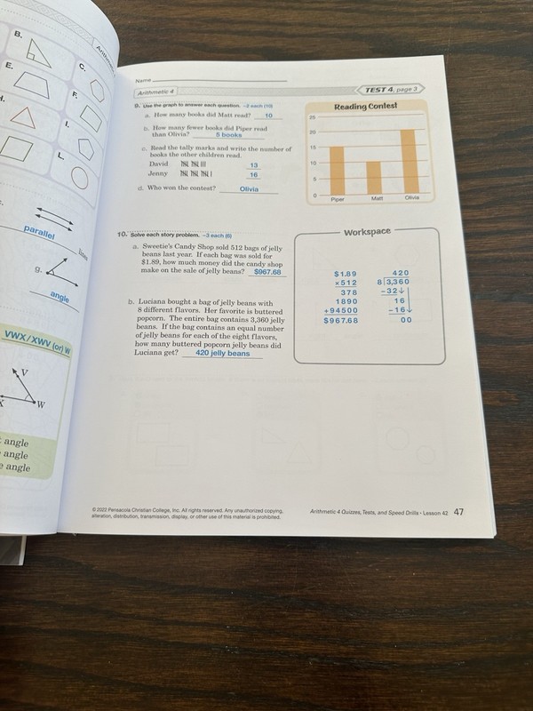 Abeka Arithmetic 4 Quiz Test & Speed Drill Key Teacher's Ed PB 2022 gallery