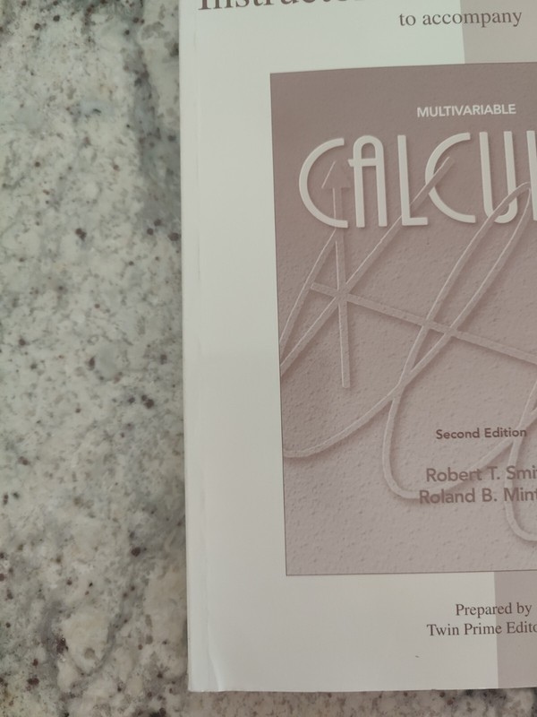 Multivariable Calculus; 2nd Ed.; R. Smith; INSTRUCTOR's RESOURCE MAN.; Ch 10-14 gallery