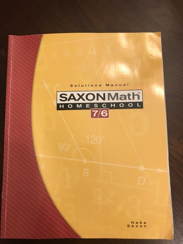 Saxon Math 7/6, Homeschool Edition: Solutions Manual – Paperback  