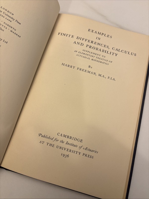 Examples in Finite Differences, Calculus and Probability: Harry Freeman-1936- HC gallery
