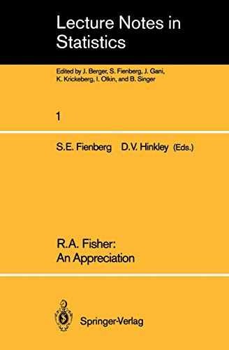R.A. Fisher: An Appreciation – Paperback, by Fienberg Stephen E.; – Good