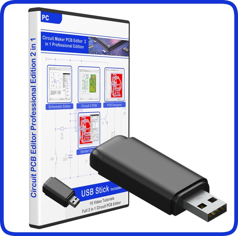 Electronic Circuit PCB Design software Pro Edition CAD Workshop 1 PC USB Stick