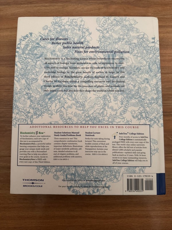 Biochemistry by Reginald H. Garrett, Charles M. Grisham (Hardcover, 2004) gallery