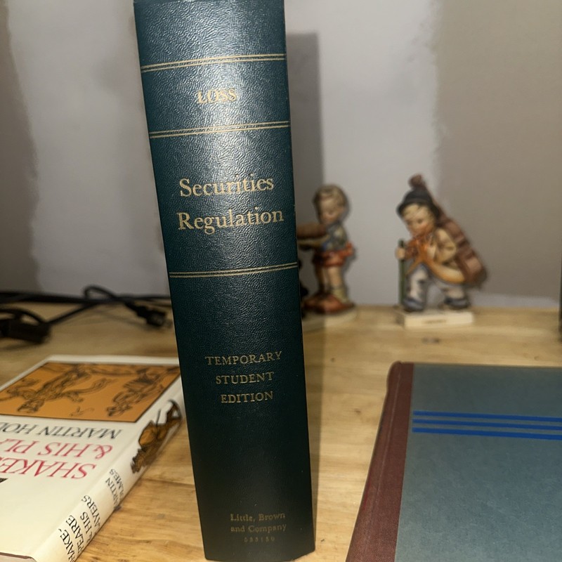 Securities Regulation 1961 Louis Loss Hardcover Temporary Student Edition