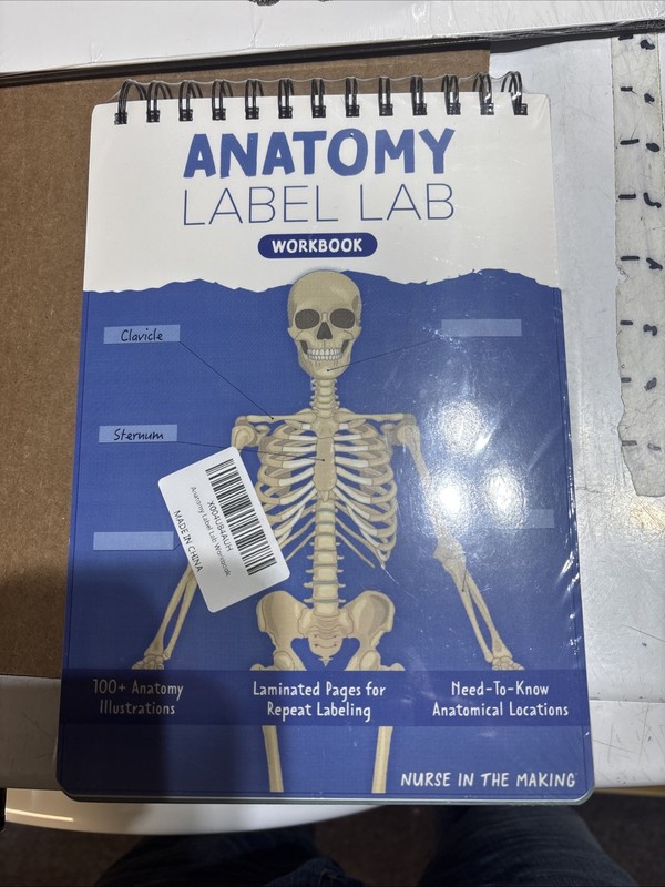 Nurse In The Making Anatomy Label Lab Workbook Laminated Spiral Bound NEW