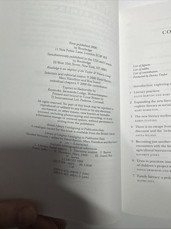 Situated Literacies Reading and Writing in Context David Barton Routledge gallery