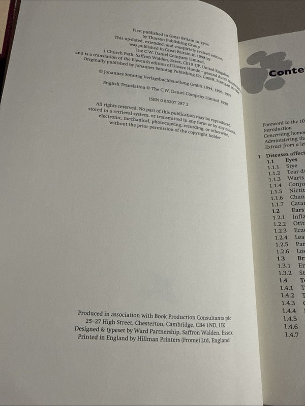HOMOEOPATHIC MEDICINE FOR DOGS: A HANDBOOK FOR VETS Pet Owners By Wolff 1998 PB gallery